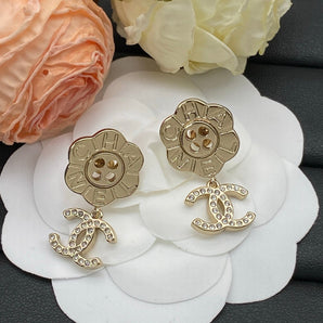Cute Flower CC Drop Earrings