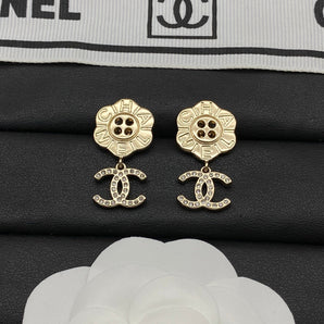 Cute Flower CC Drop Earrings